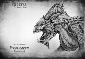 Risen3 Dragonsnapper Black Drawing